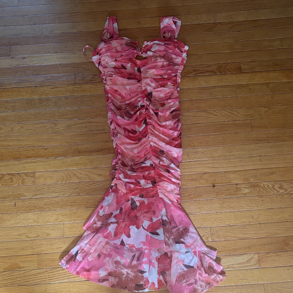 Selfie Leslie Pink and Brown Floral Dress